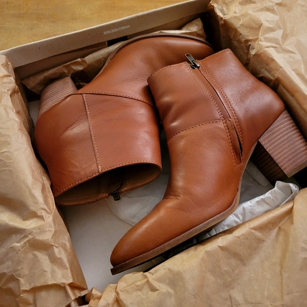Madewell Leather Ankle Boots English Saddle
